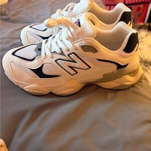 New Balance Cream and Black Athletic Shoes